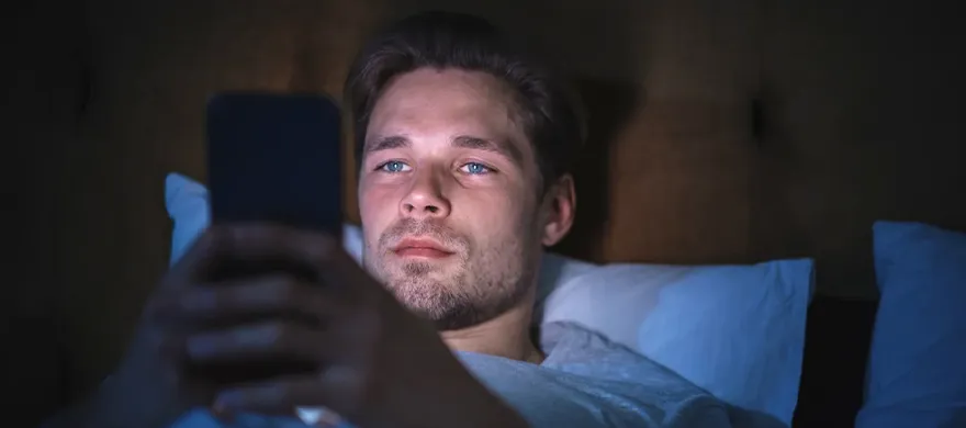 man scrolling