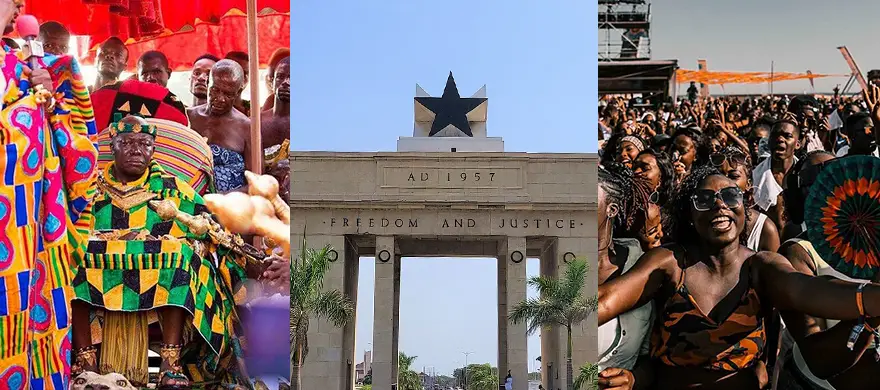 A composite of sceneries in Ghana